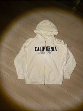 Garage Cream Zip-Up Hoodie with Navy 'CALIFORNIA' Graphic